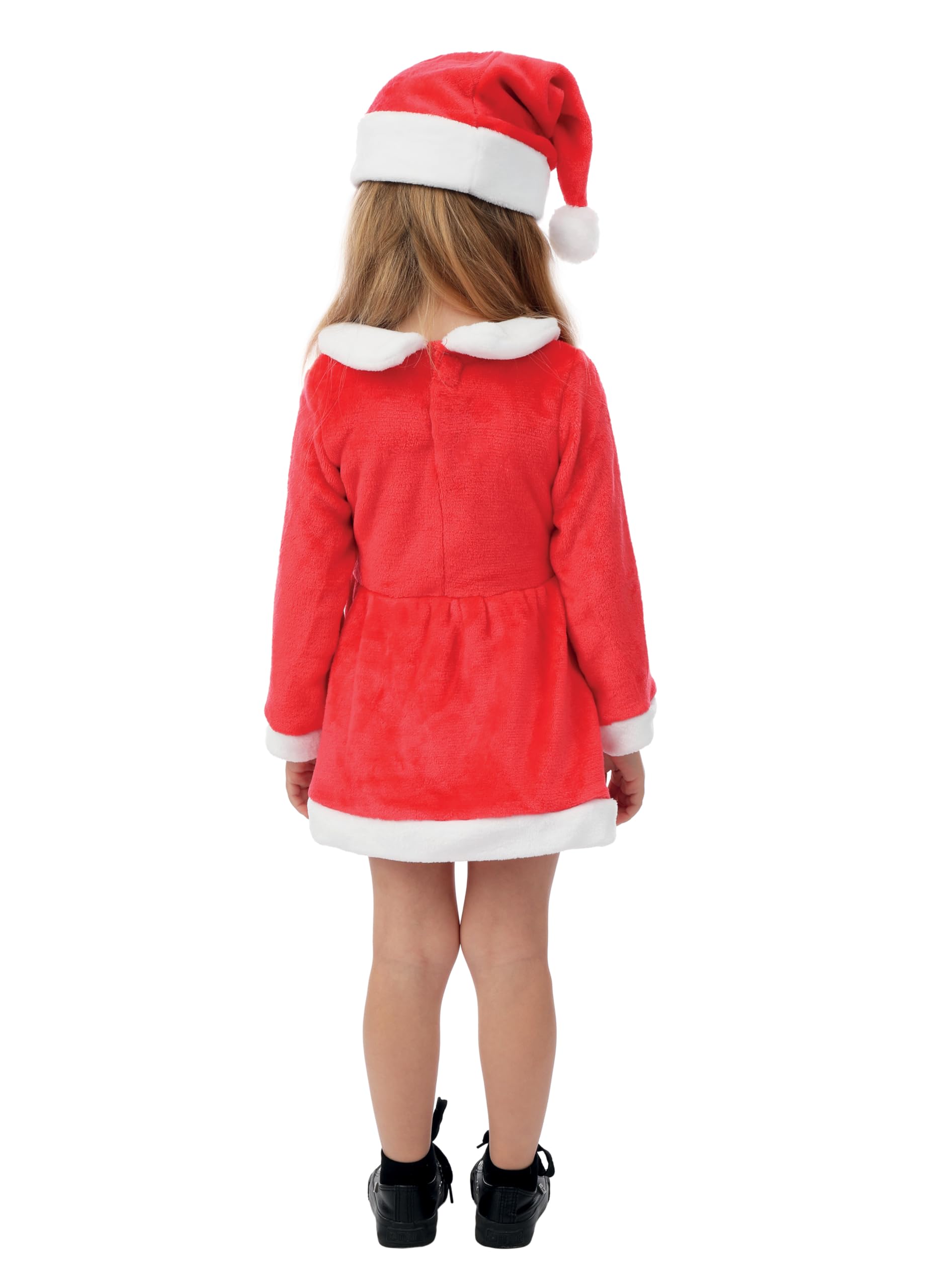 ptit-clown-miss-santa-kost-m-m-dchen-weihnachtskleid-mit-m-tze-3-4-jahre image 3