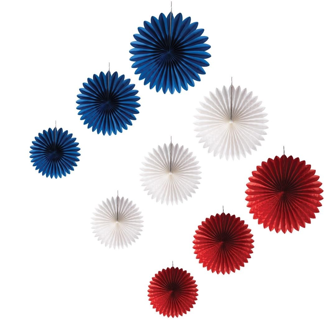 ptit-clown-23307-rosette-zum-aufh-ngen-blau-wei-rot-9-st-ck image 1