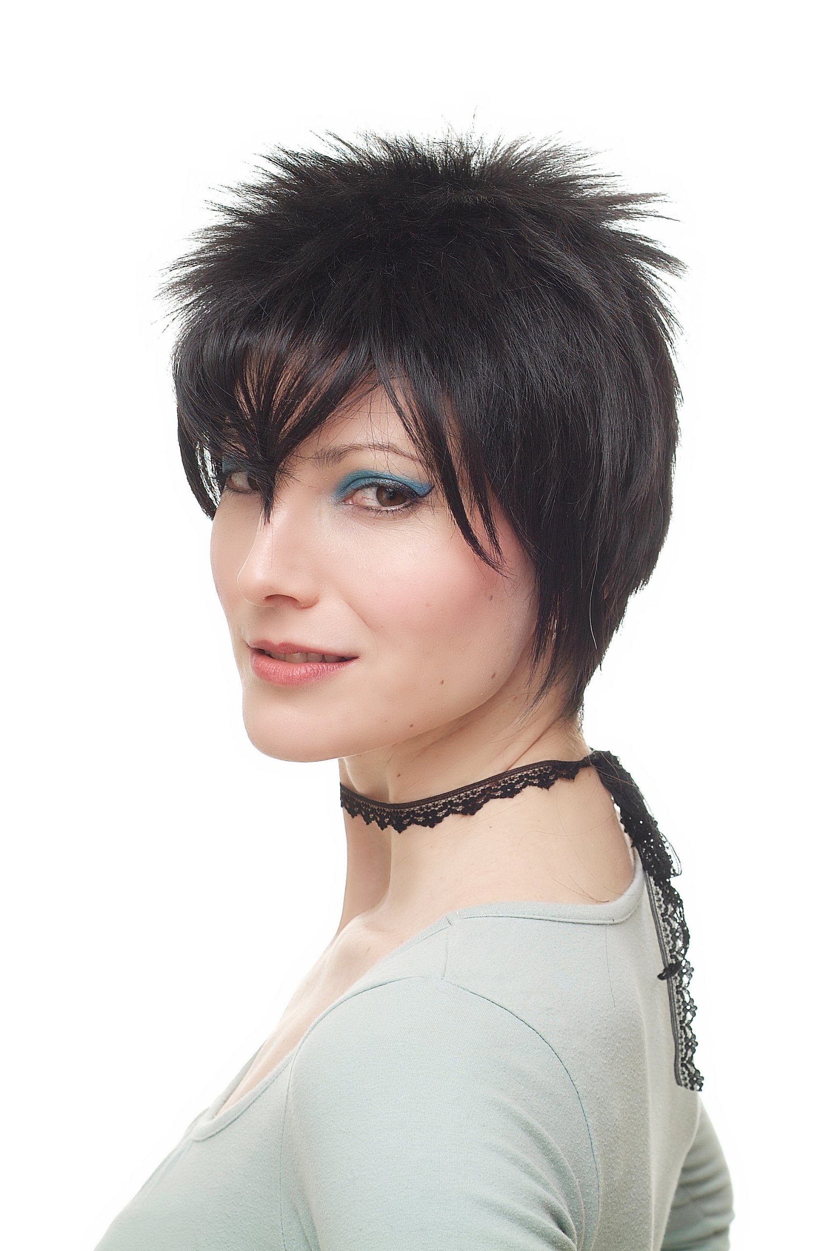 wig-me-up-1246-2-damenper-cke-kurz-80er-retro-punk-wave-schwarz-25-cm image 2