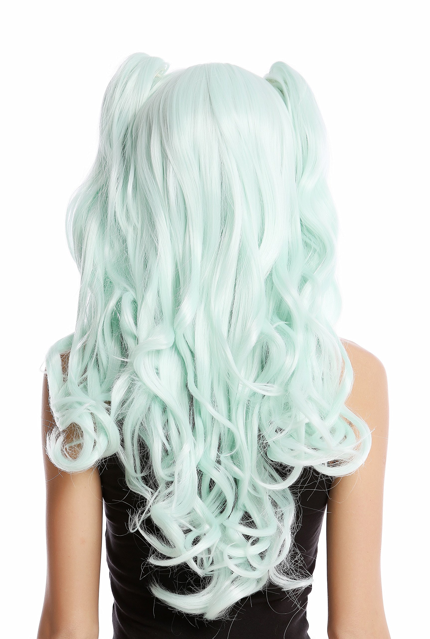 wig-me-up-yzf-4379-cosplay-per-cke-mint-gr-n-lang-wellig-65-cm-mit-2-z-pfen image 3