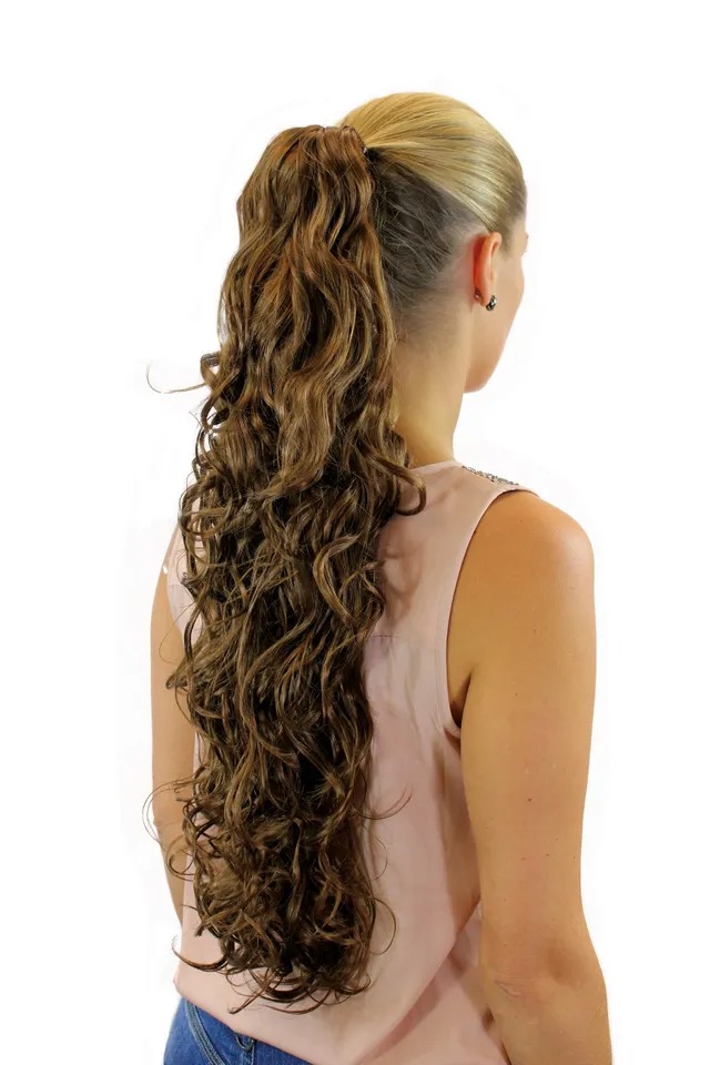 wig-me-up-jl-4030-haarteil-zopf-lockig-sehr-lang-65-cm-braun-12-mit-butterfly-kl image 1