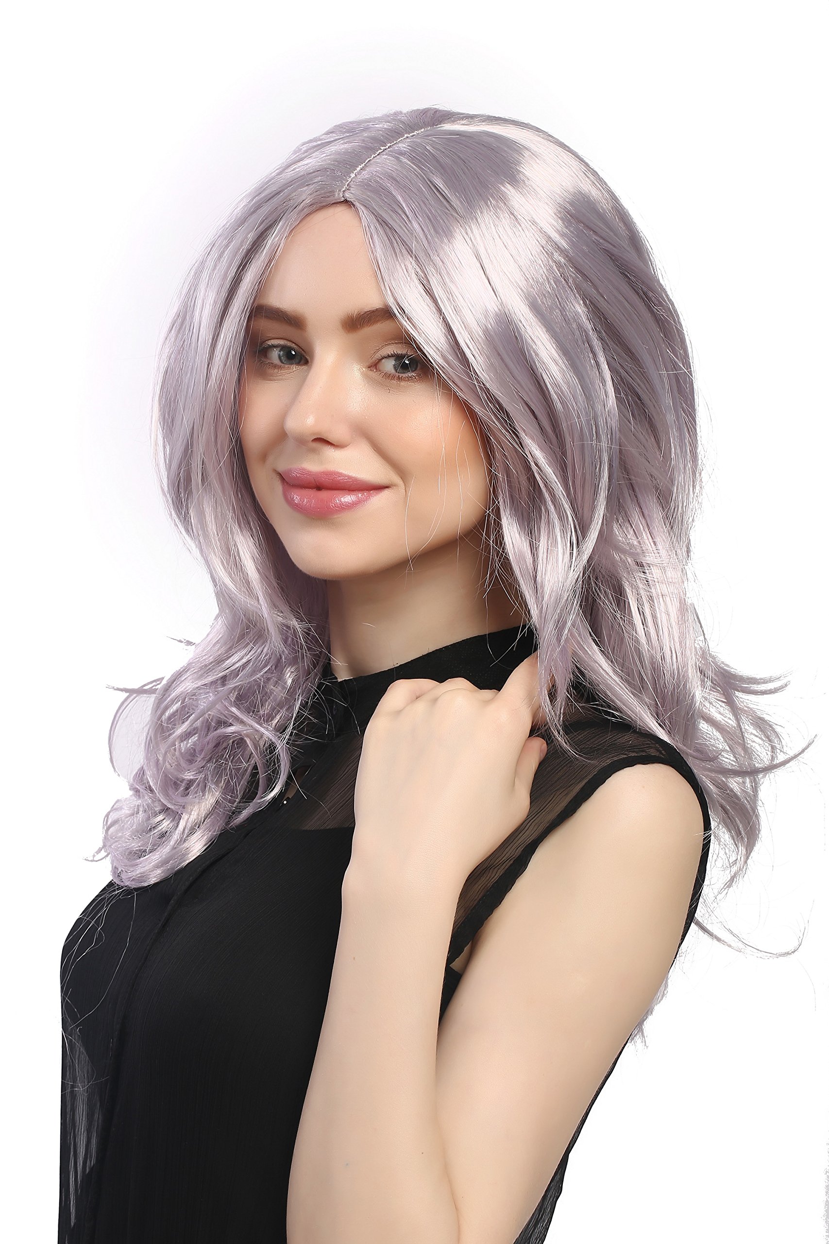 wig-me-up-91337-za68a-za50-party-per-cke-damen-lang-wellig-silbergrau-lila-mix-5 image 2