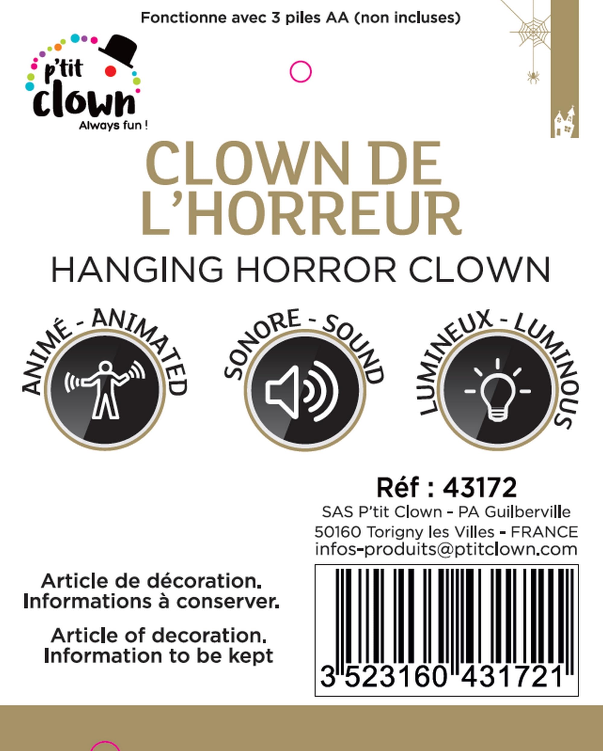 p-tit-clown-halloween-clown-automatik-animierte-grusel-deko-mit-sound-und-licht image 2