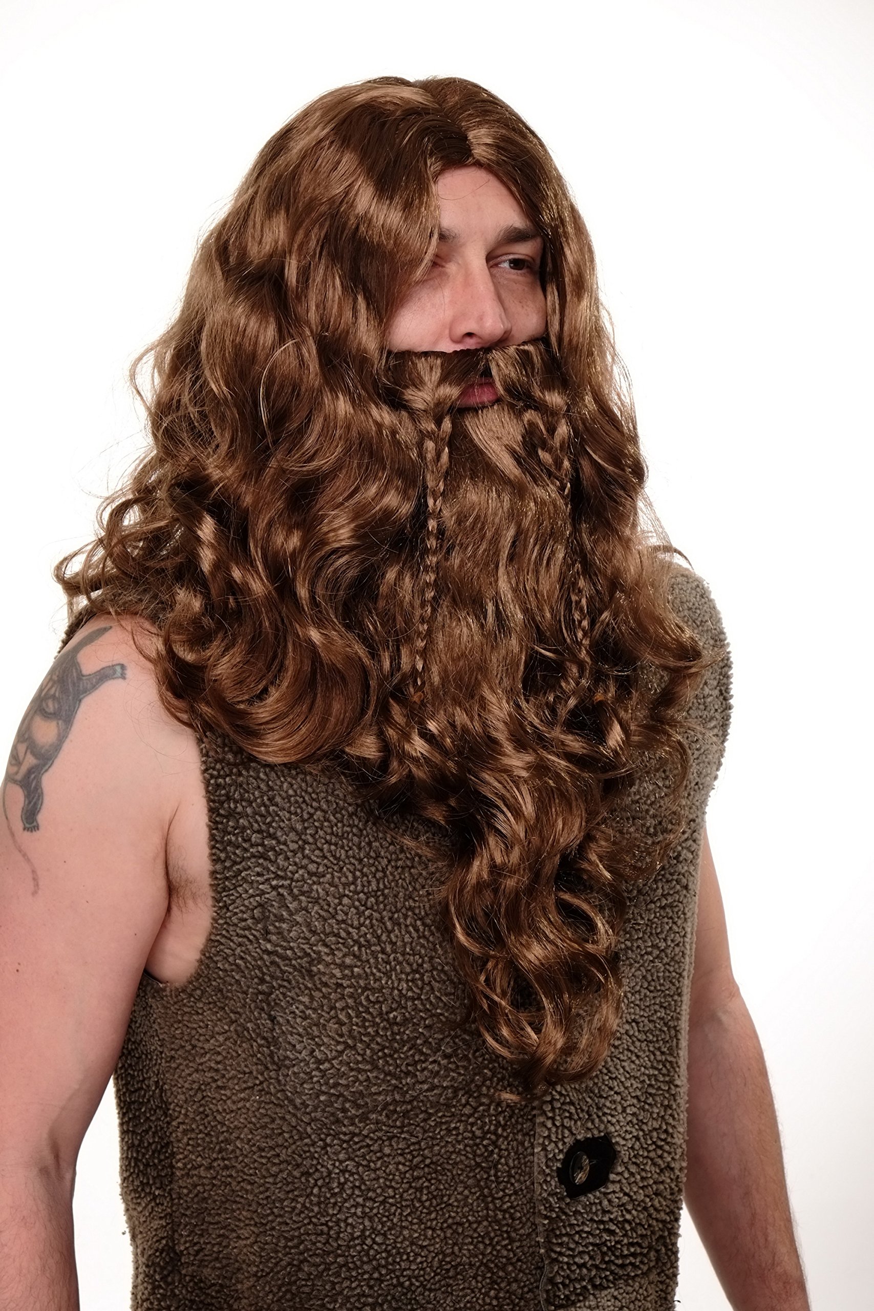 wig-me-up-wig007-p8-wikinger-per-cke-mit-vollbart-braun-hellbraun image 4