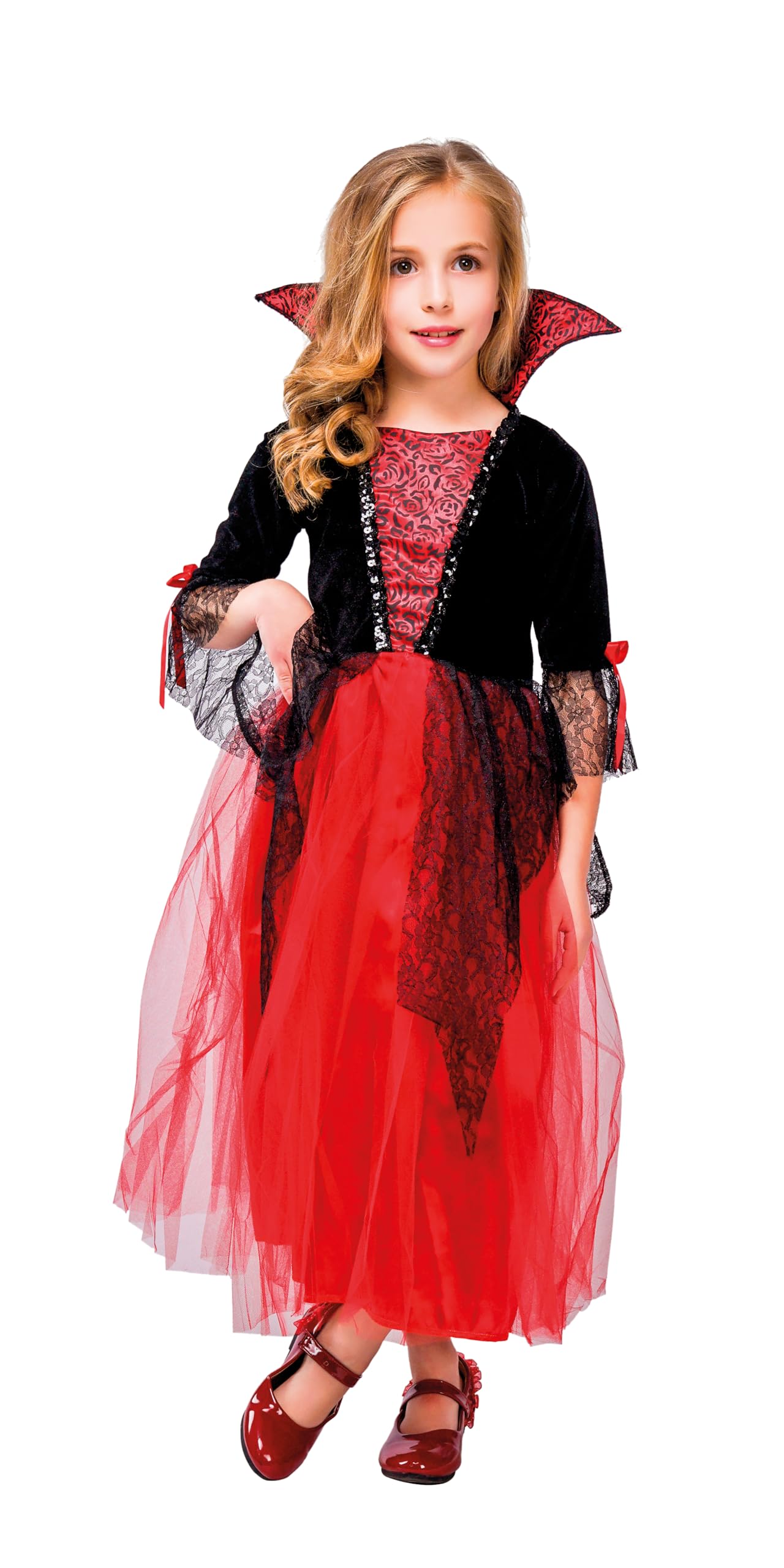 p-tit-clown-vampiress-kost-m-rot-schwarz-7-9-jahre image 1