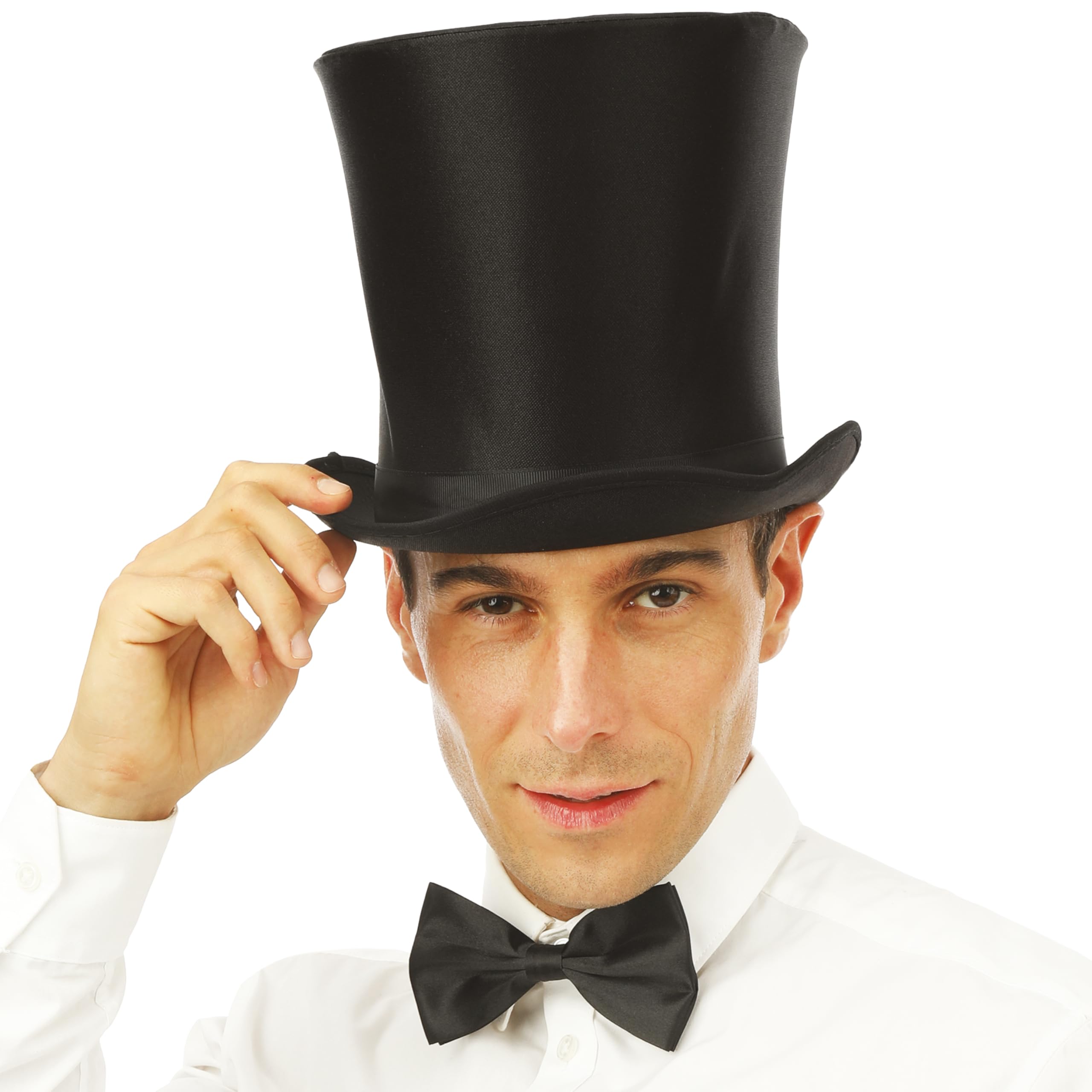 ptit-clown-zylinder-satin-schwarz-erwachsene-hut image 7