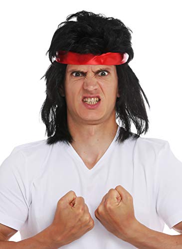 wig-me-up-sarl001-p103-herren-per-cke-schwarz-lang-vokuhila-mit-stirnband-80s-ca image 8