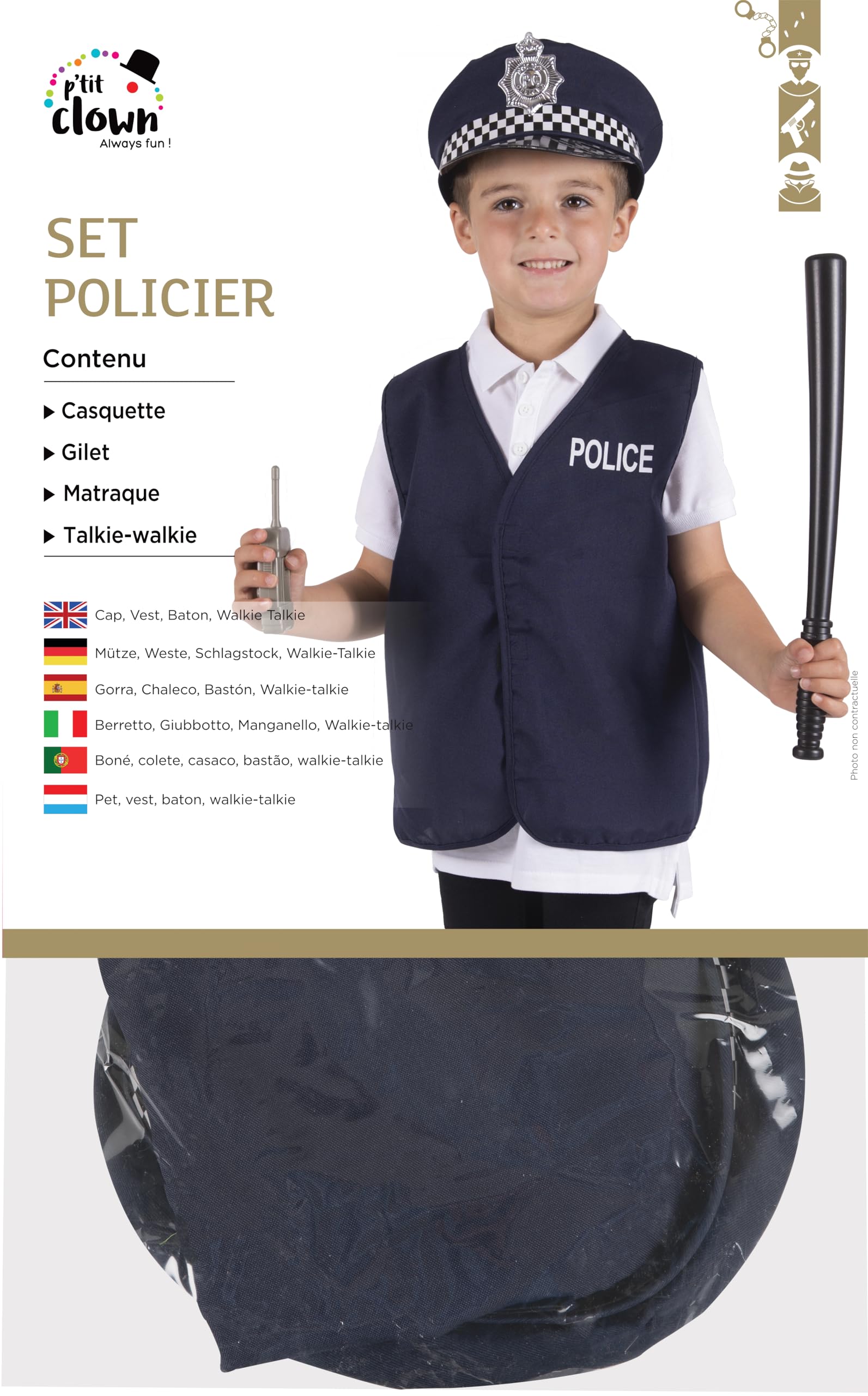 p-tit-clown-kit-policier-polizei-kost-m-set-kind-blau-marine image 5
