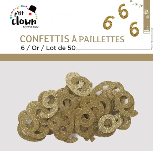 ptit-clown-glitzer-konfetti-zahl-6-gold-50-st-ck image 5