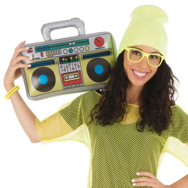 p-tit-clown-22681-aufblasbarer-kassettenspieler-boombox-grau image 1