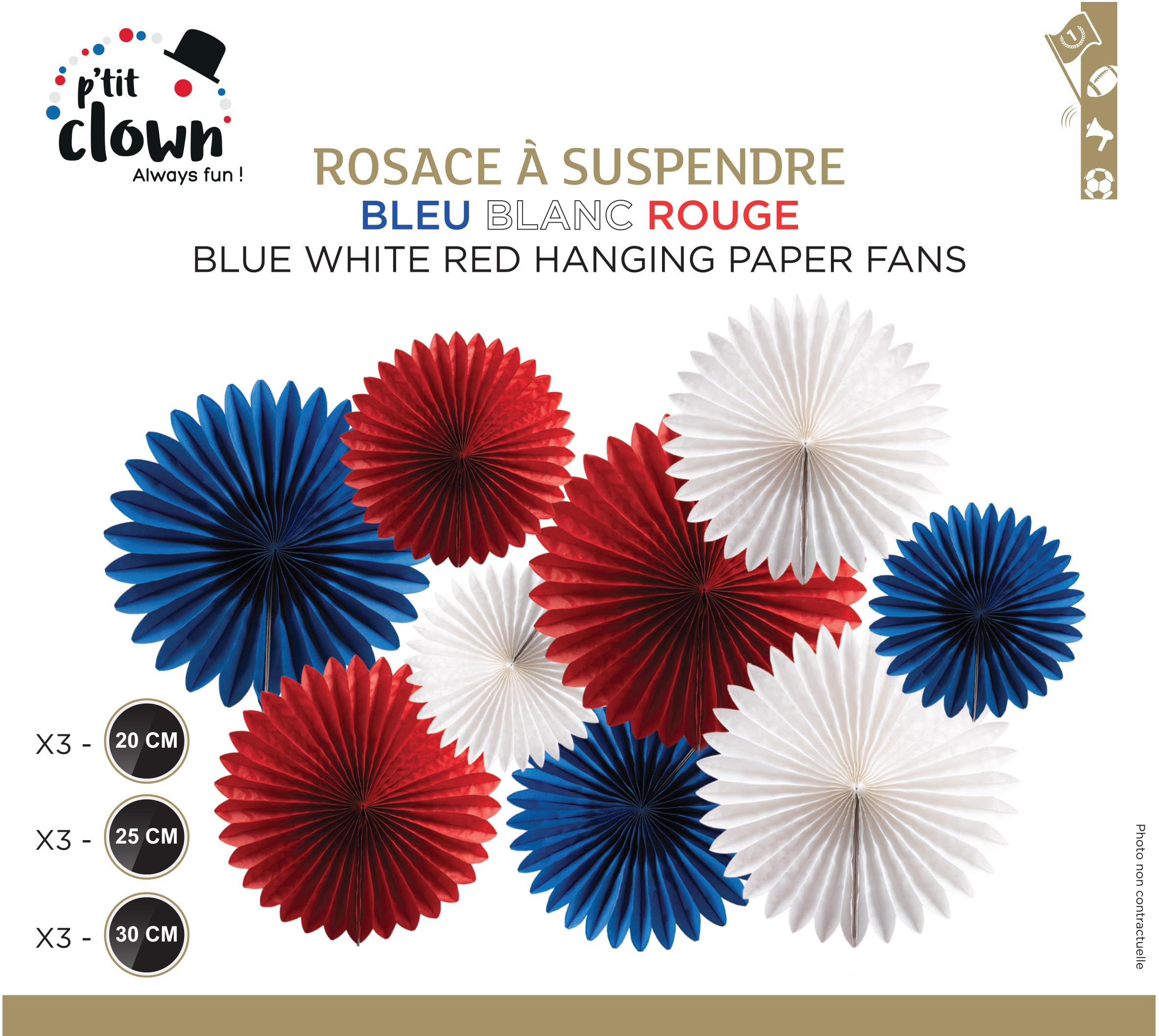 ptit-clown-23307-rosette-zum-aufh-ngen-blau-wei-rot-9-st-ck image 4
