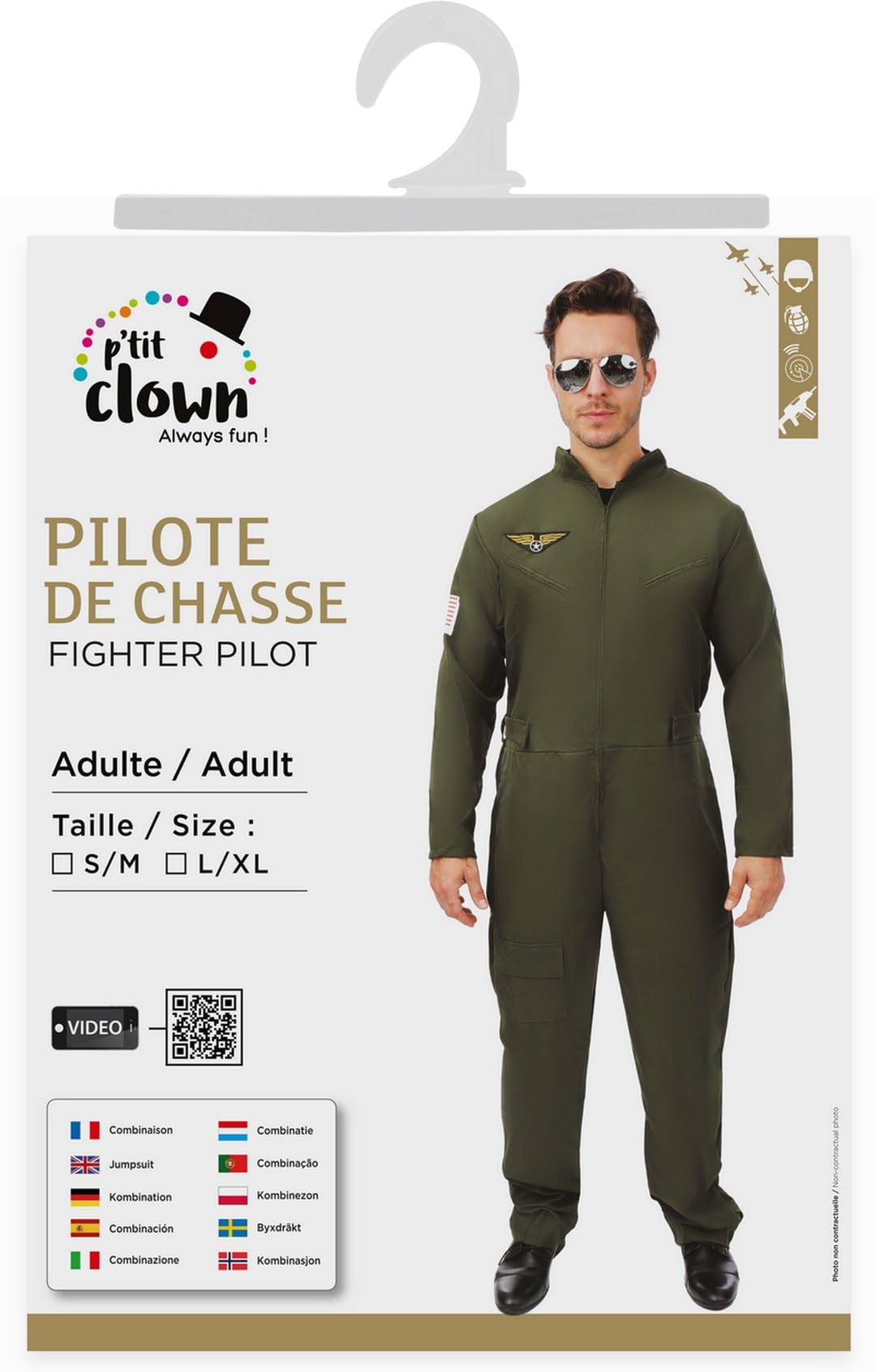 ptit-clown-jagdpilot-kost-m-air-pilot-suit-overall-khaki-gr-n-herren image 6