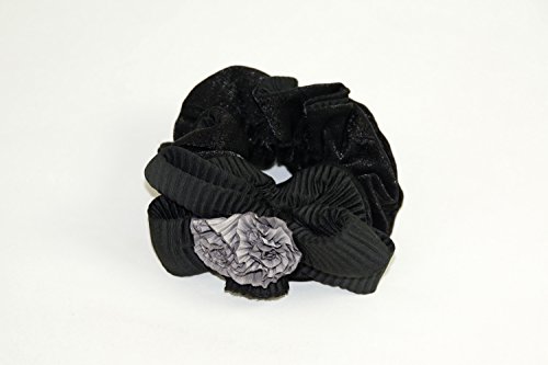 wig-me-up-z028-haarband-scrunchie-haarrosette-schwarz-mit-grauer-rose image 5