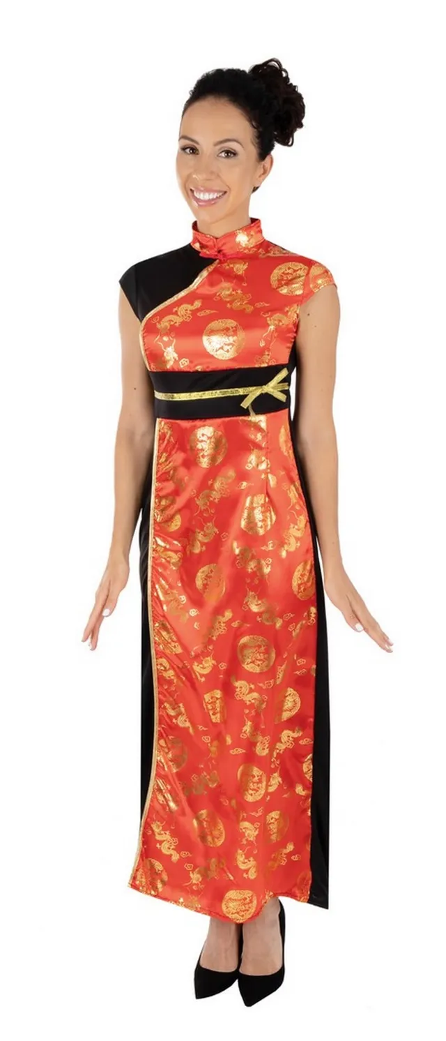 p-tit-clown-chinesisches-kleid-erwachsene-rot-polyester-kost-m image 1