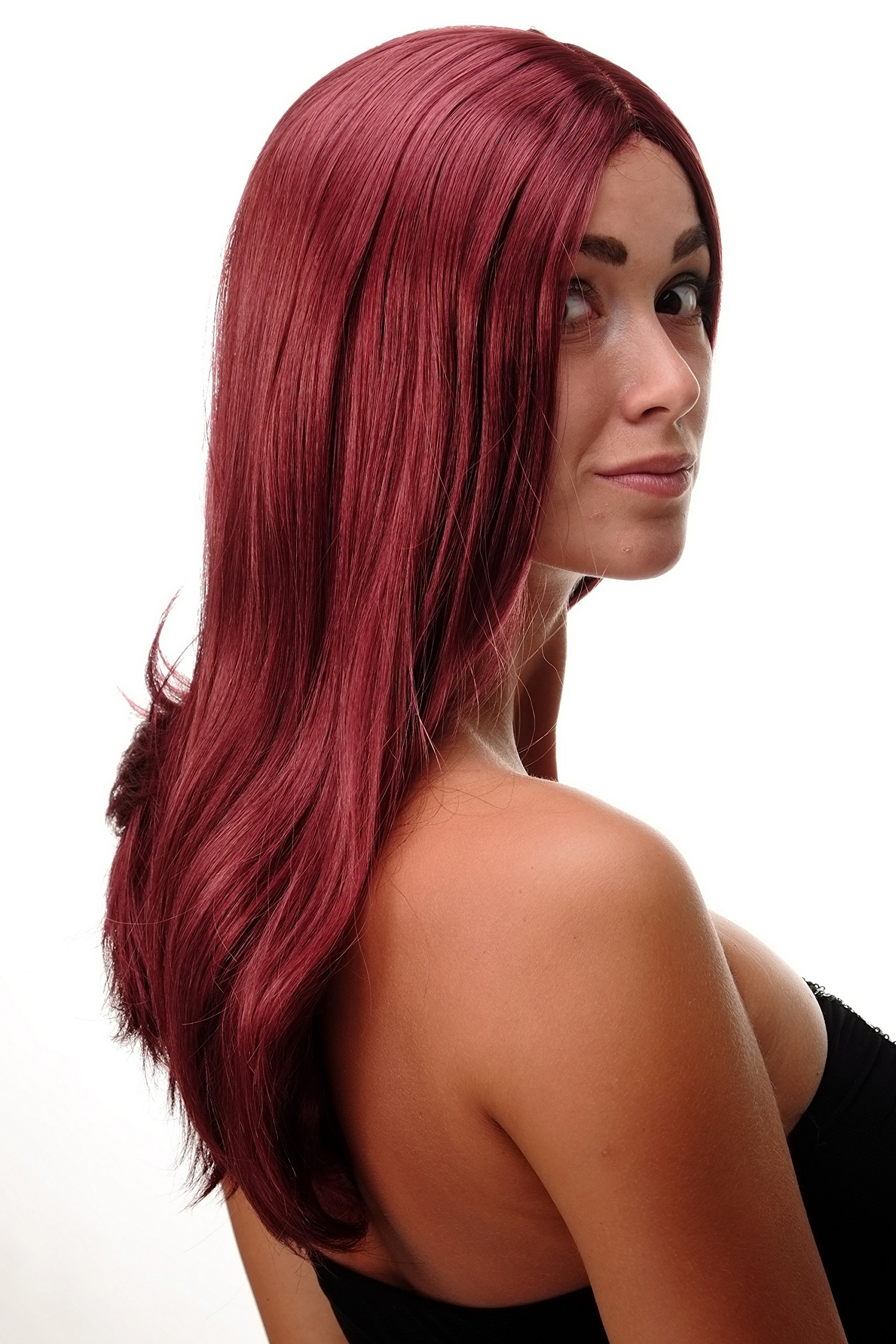wig-me-up-sa-151-39-damenper-cke-granatrot-lang-glatt-mittelscheitel-60-cm image 2