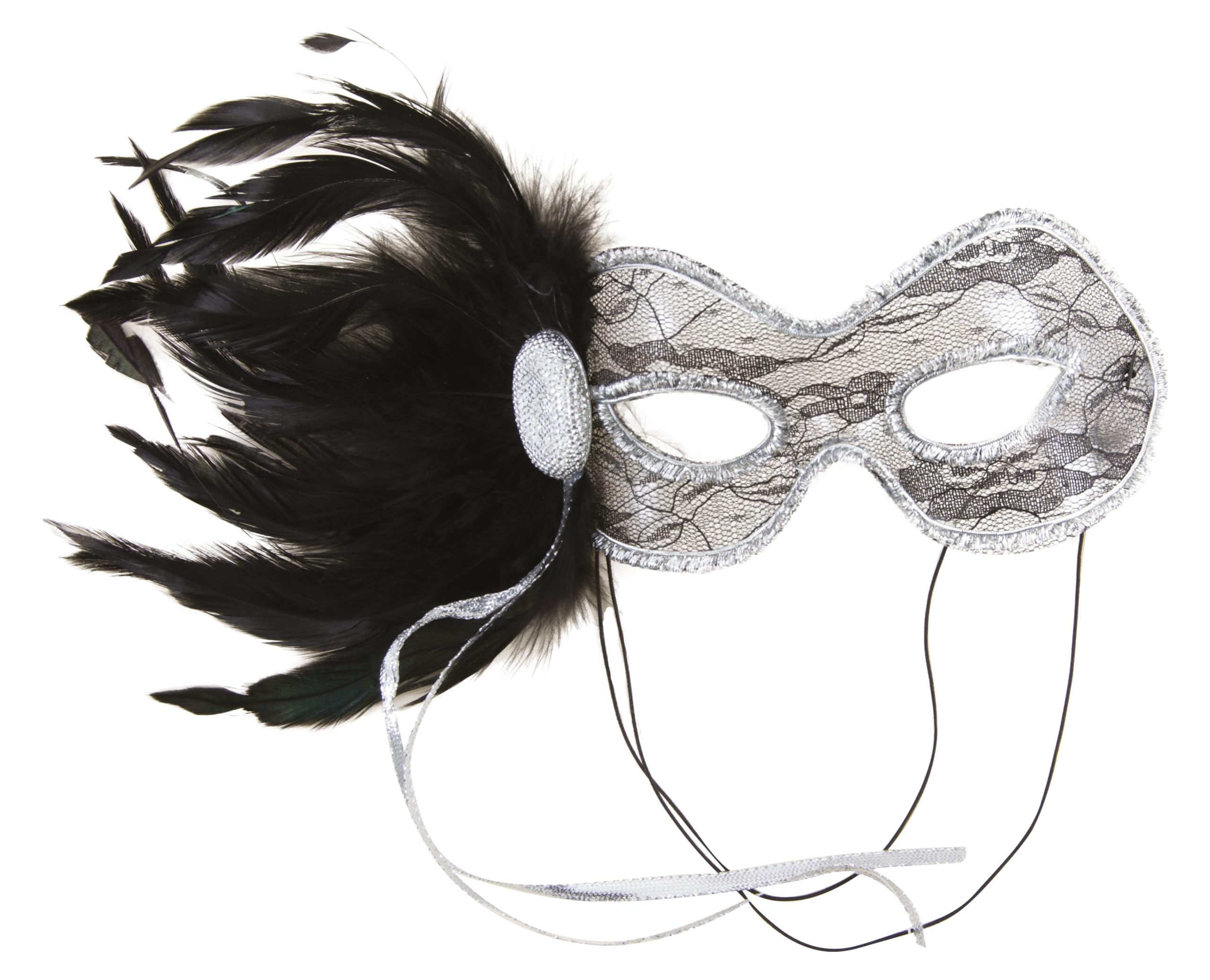 ptit-clown-spitzen-maske-mit-federn-multicolor-zufallsfarbe image 4