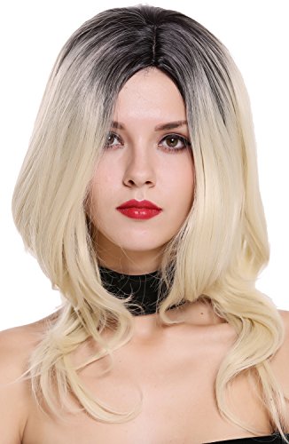 wig-me-up-zm-1733-damenper-cke-ombre-schwarz-platinblond-gewellt-50-cm image 5