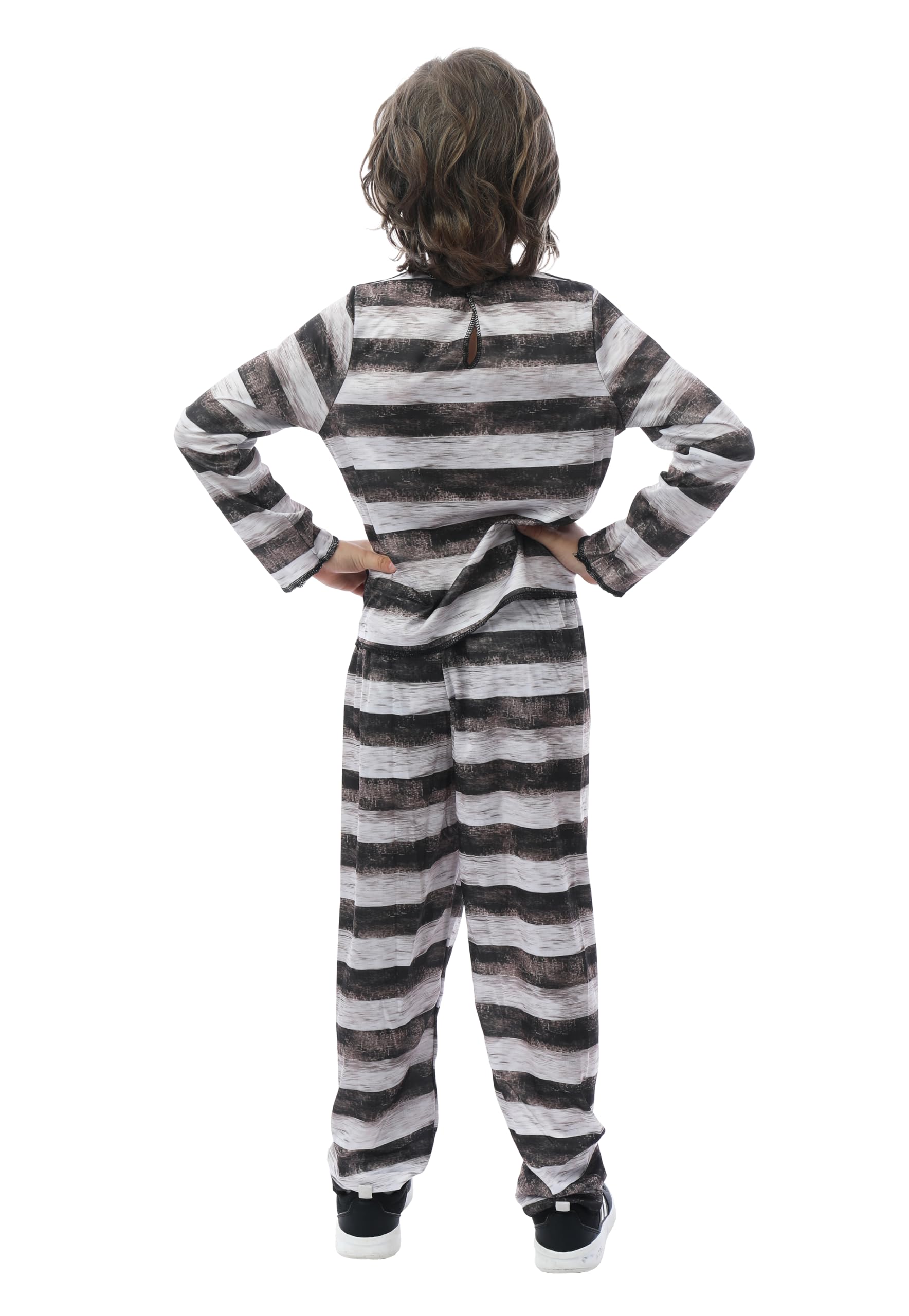 p-tit-clown-gefangenenkost-m-f-r-kinder-jumpsuit-schwarz-wei-halloween image 3