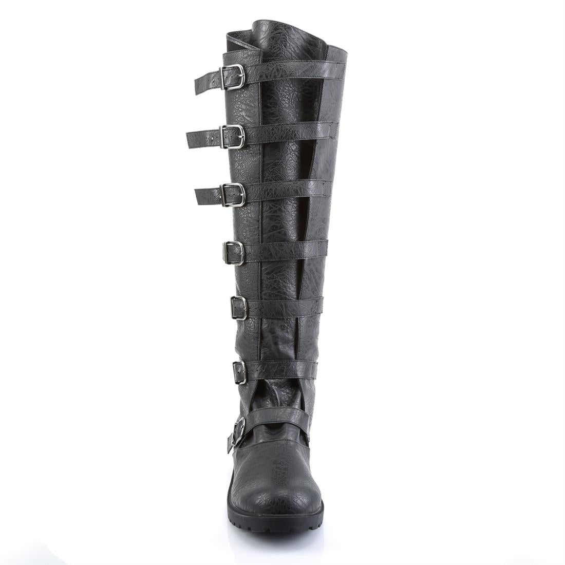 funtasma-gotham-110-herren-knie-stiefel-schwarz-mit-schnallen-und-3-8-cm-absatz image 2