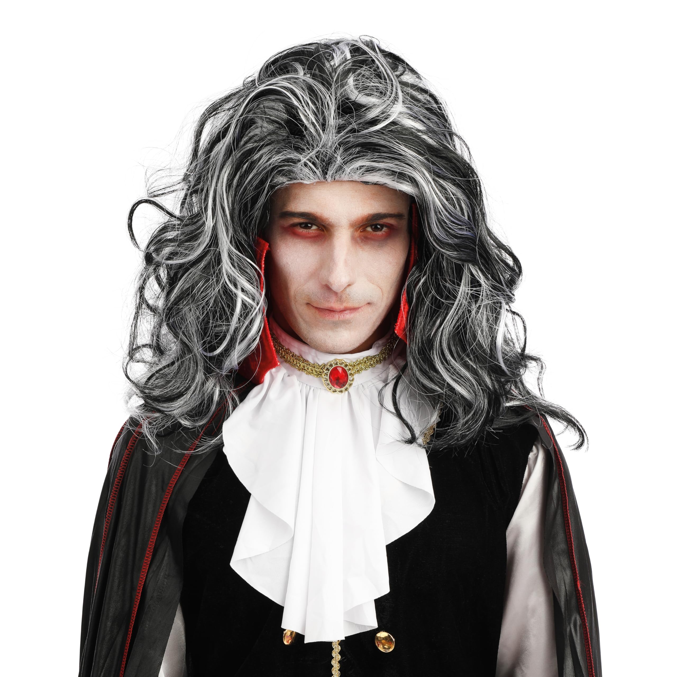 p-tit-clown-22185-vampir-per-cke-lang-gewellt-schwarz-wei image 1