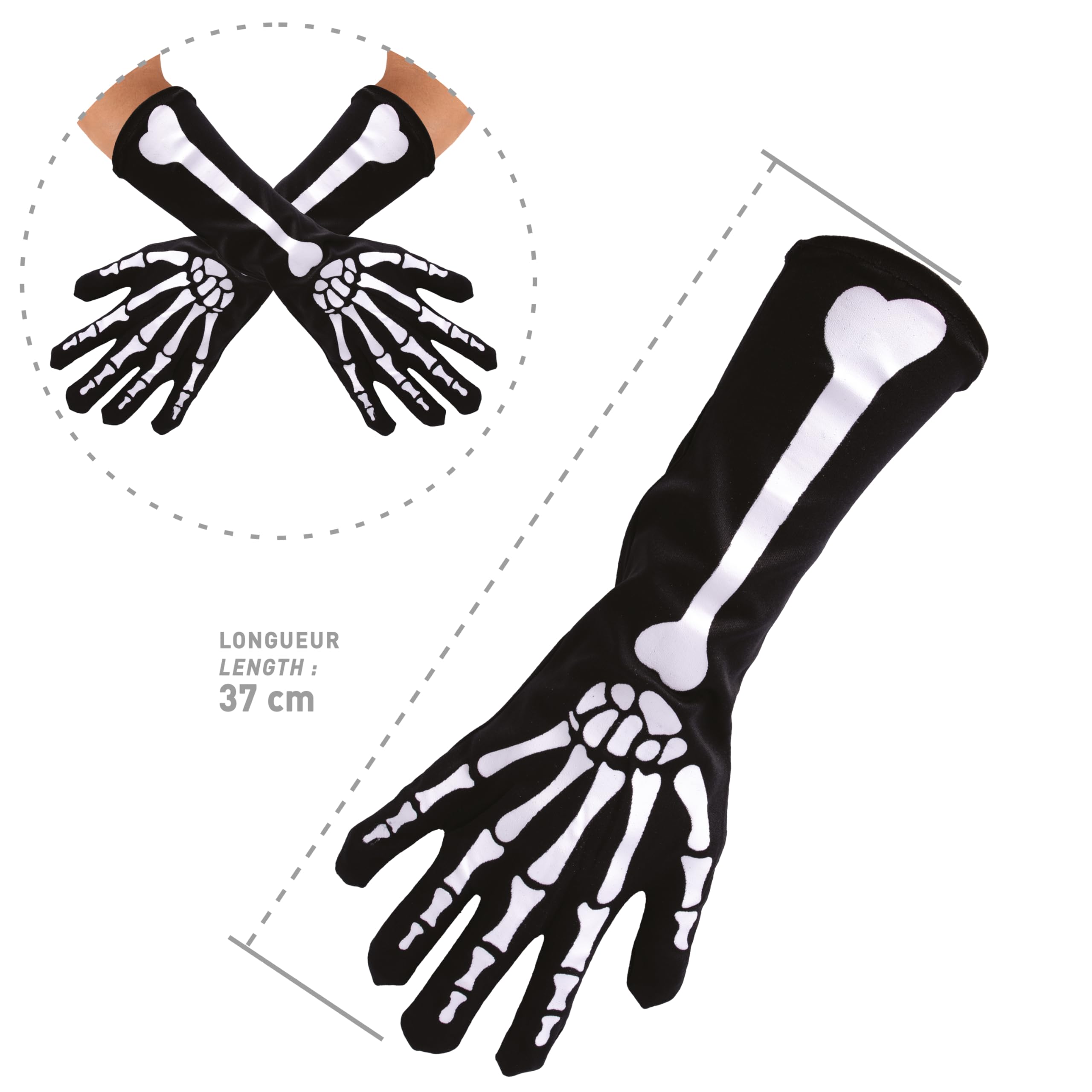 p-tit-clown-skeletthandschuhe-schwarz-37-cm-einheitsgr-e-erwachsene image 3