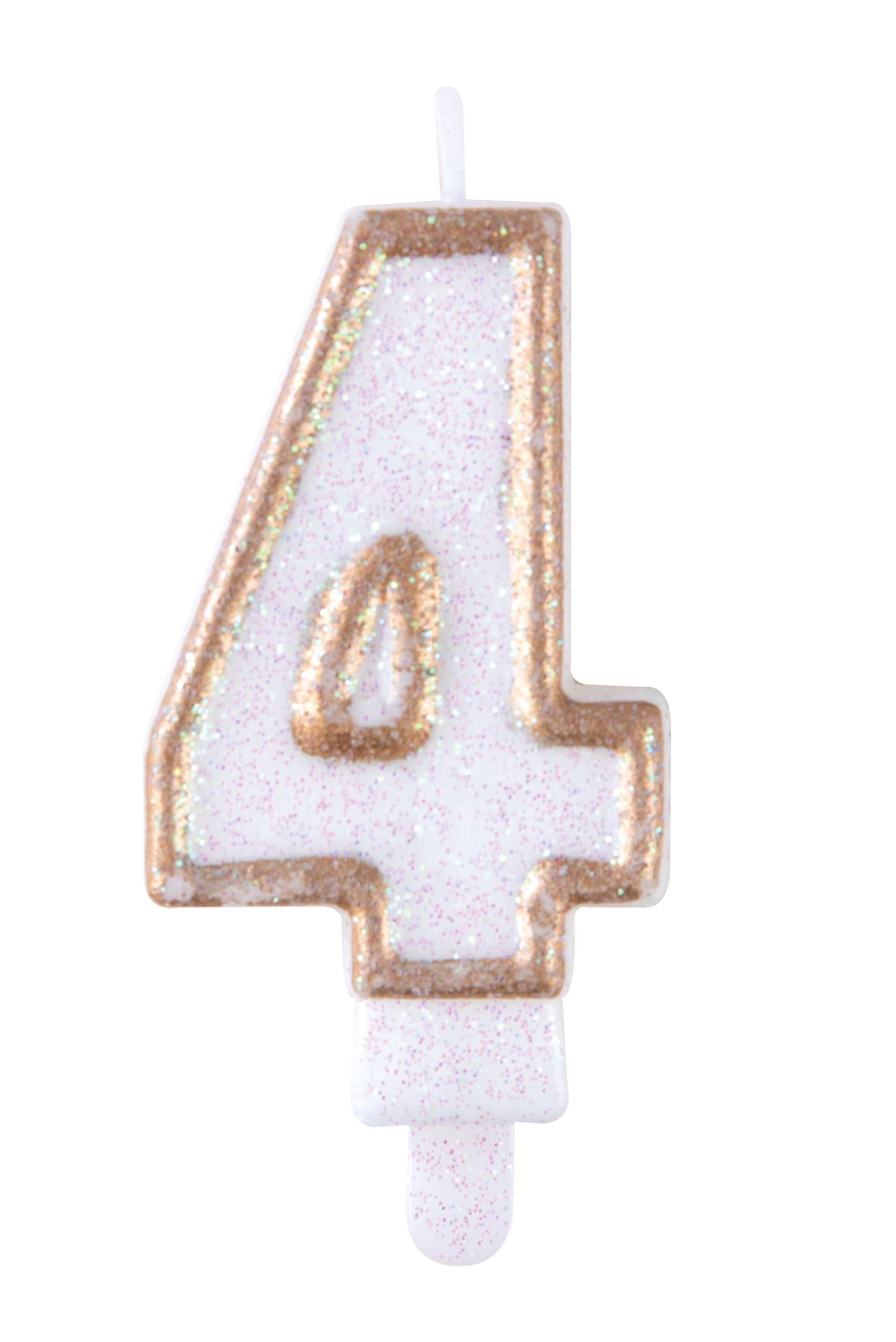 ptit-clown-geburtstagskerze-mit-pailletten-gold-zahl-4-kuchendeko image 1
