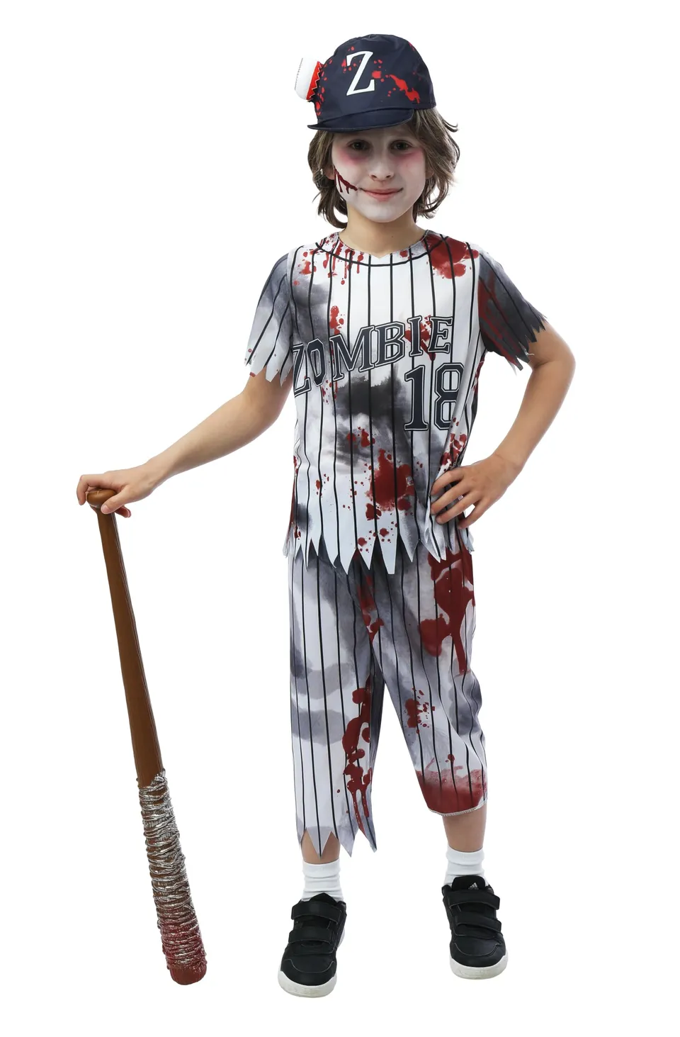 ptit-clown-zombie-baseballspieler-kost-m-kinder-mit-hut-oberteil-hose image 1