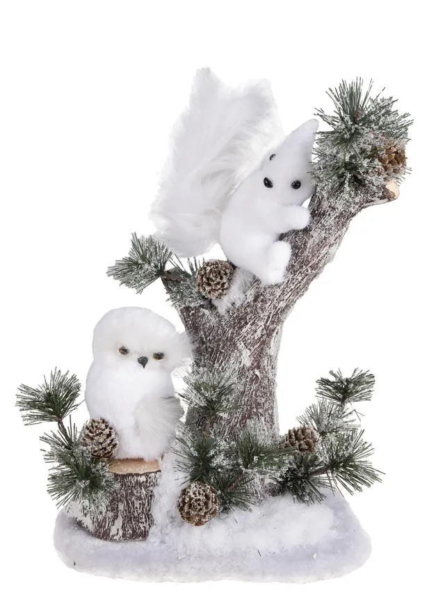 p-tit-clown-weihnachtsdeko-waldtiere-32-cm-eule-und-eichh-rnchen image 1