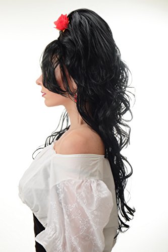 wig-me-up-per-cke-pt0025-p103-damen-beehive-schwarz-mit-rose-70-cm image 6