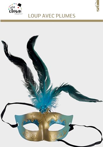ptit-clown-feder-augenmaske-erwachsene-loup-plumes-farbe-zuf-llig image 7
