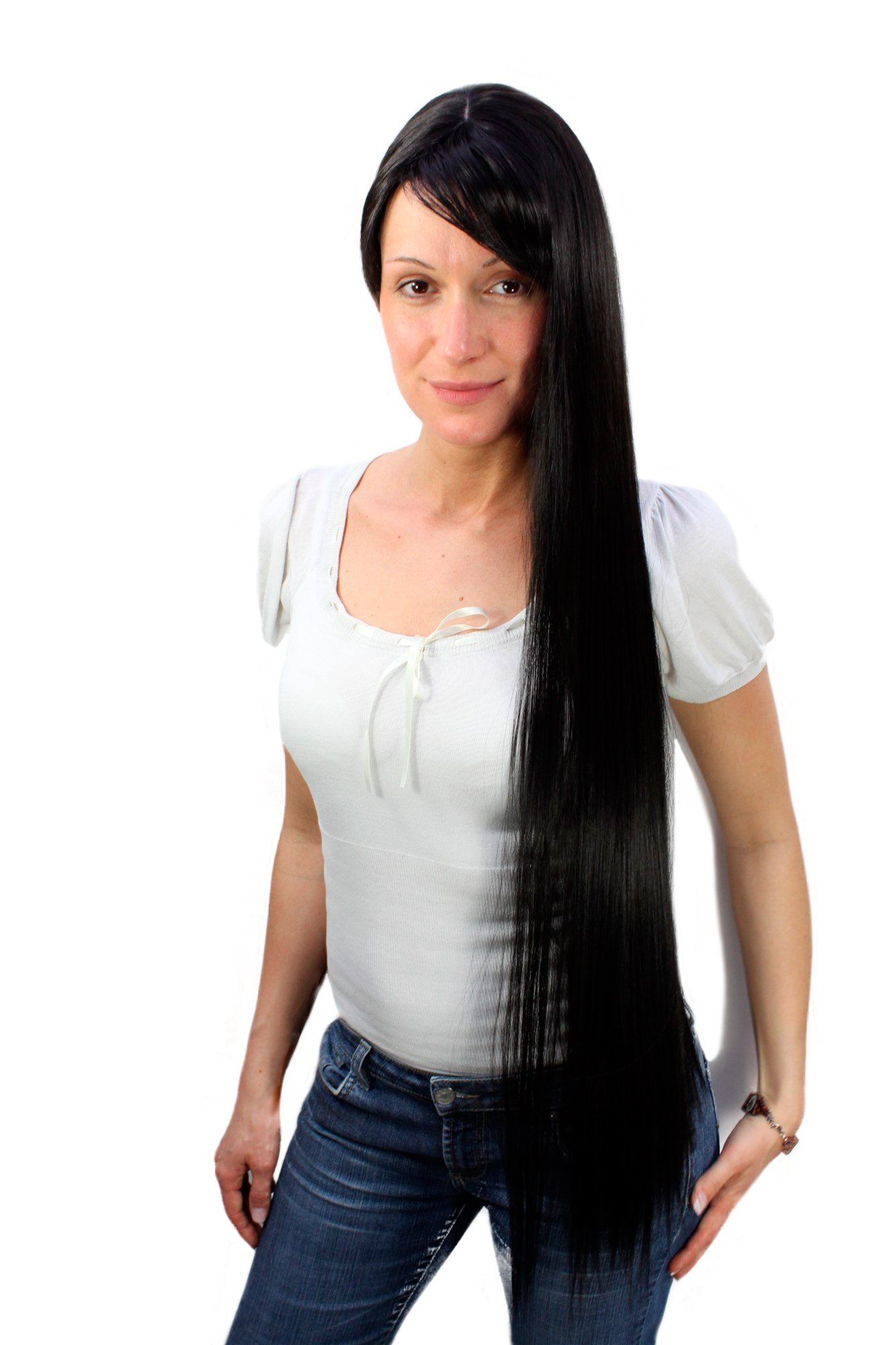 wig-me-up-9293l-2-per-cke-extra-lang-glatt-schwarzbraun-90-cm image 1