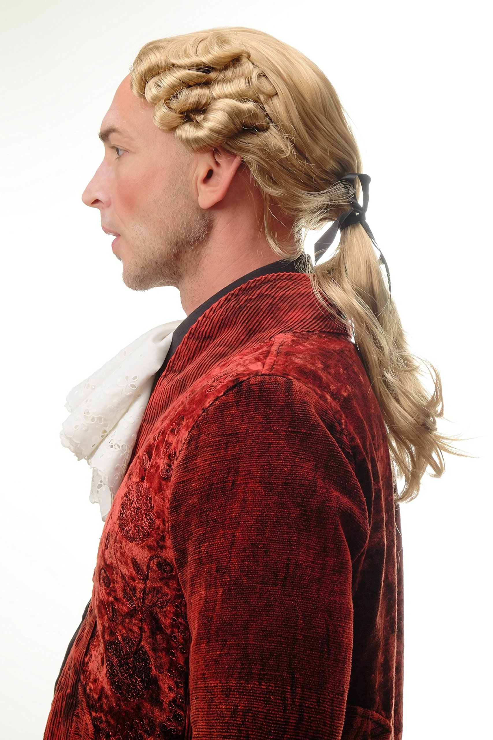 wig-me-up-90941-za06-za27a-barock-herren-per-cke-blond-mix-lockig-mit-zopf-renai image 4