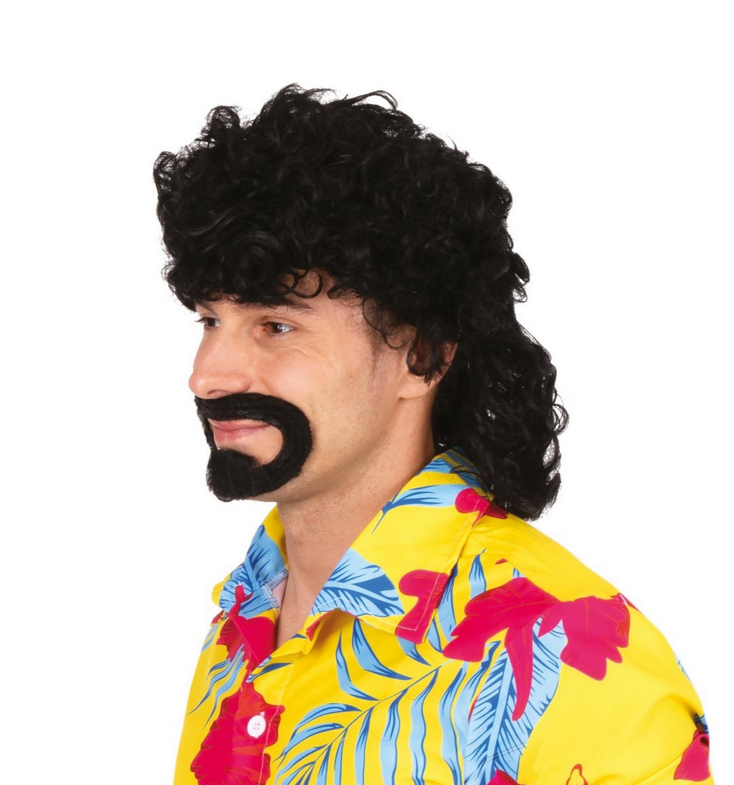 ptit-clown-49890-vokuhila-per-cke-mit-bart-braun-70er-80er-herren image 2