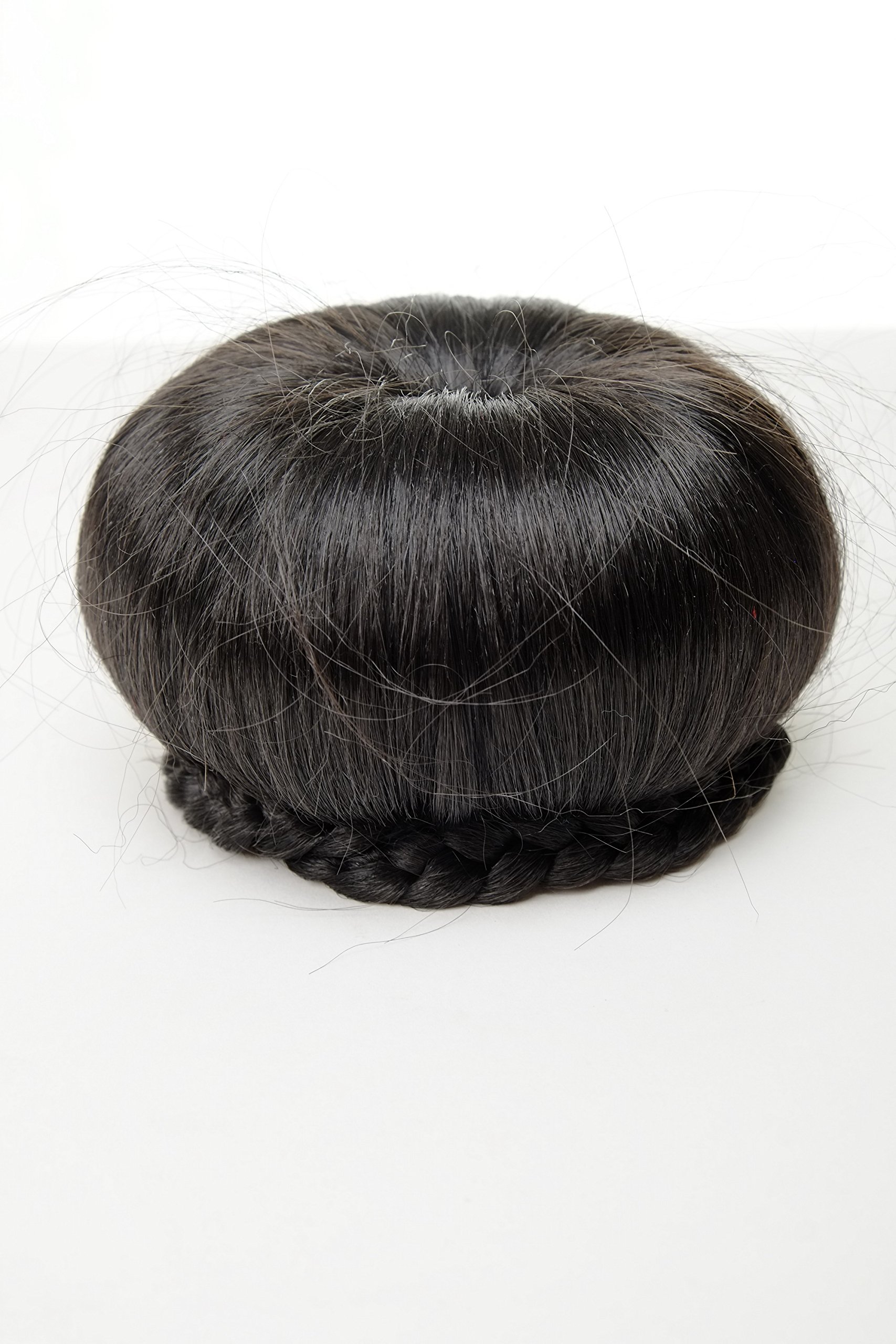 wig-me-up-n372-2-haarteil-dutt-haarknoten-50er-60er-vintage-schwarz-12-cm image 1