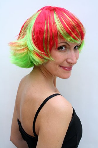wig-me-up-party-per-cke-kurz-rot-gelb-disco-fasching image 3