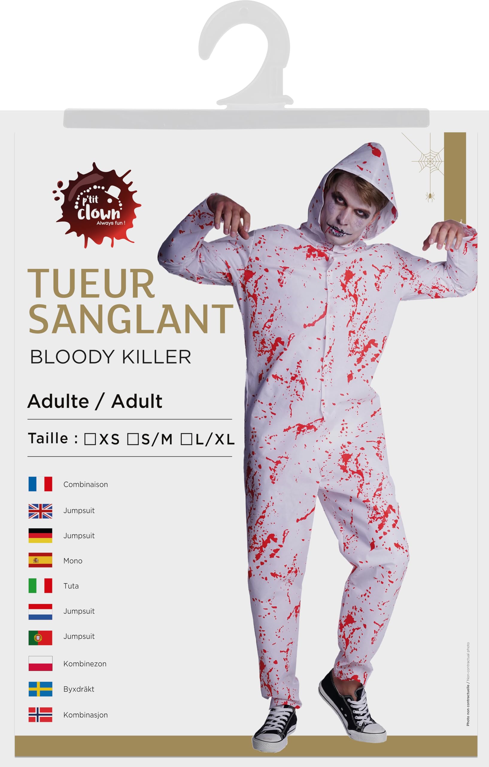 p-tit-clown-blutm-rder-kost-m-erwachsene-unisex-kapuzenanzug-bloody image 3