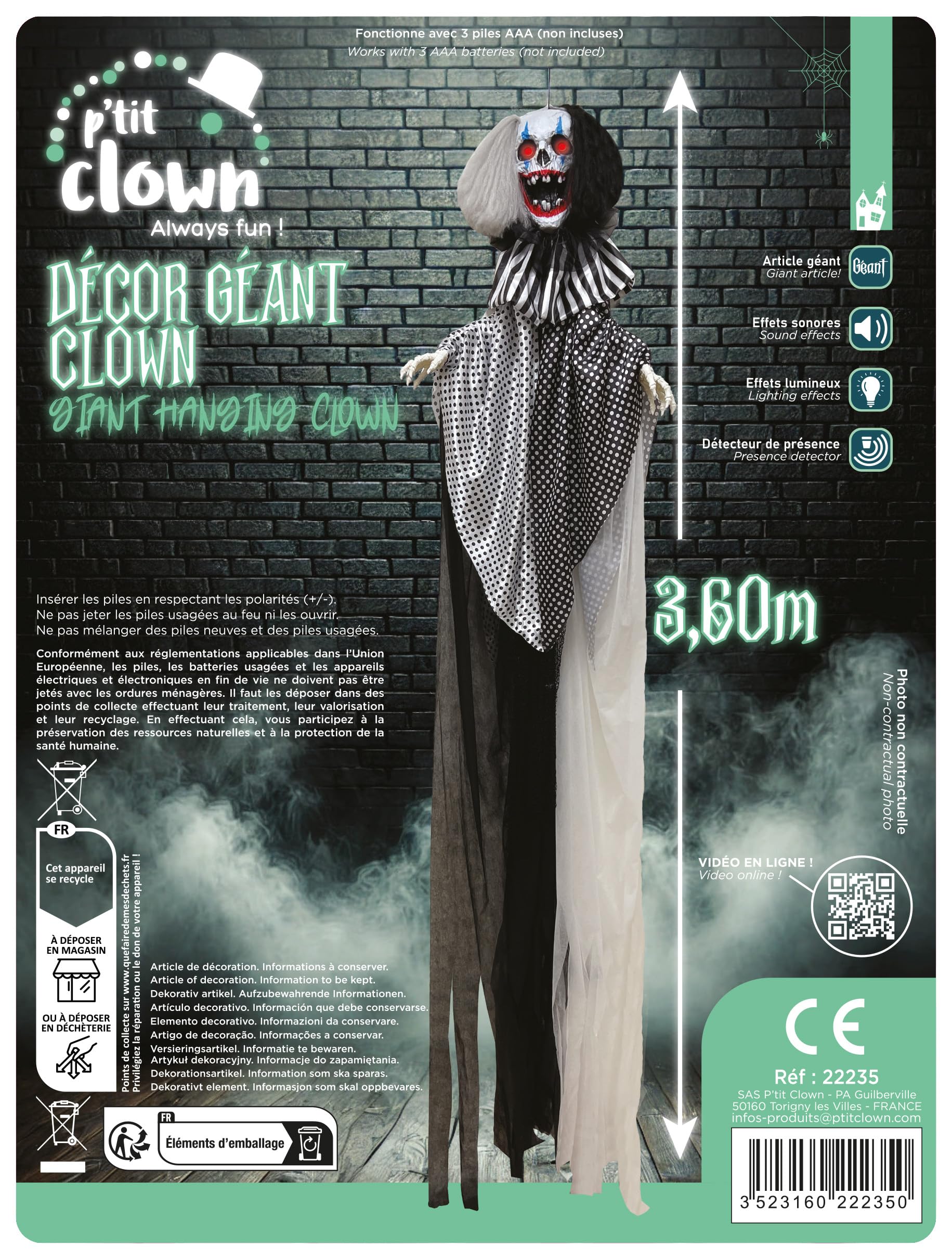 p-tit-clown-deko-riesiger-clown-3-60-m-mit-sound-und-licht image 2