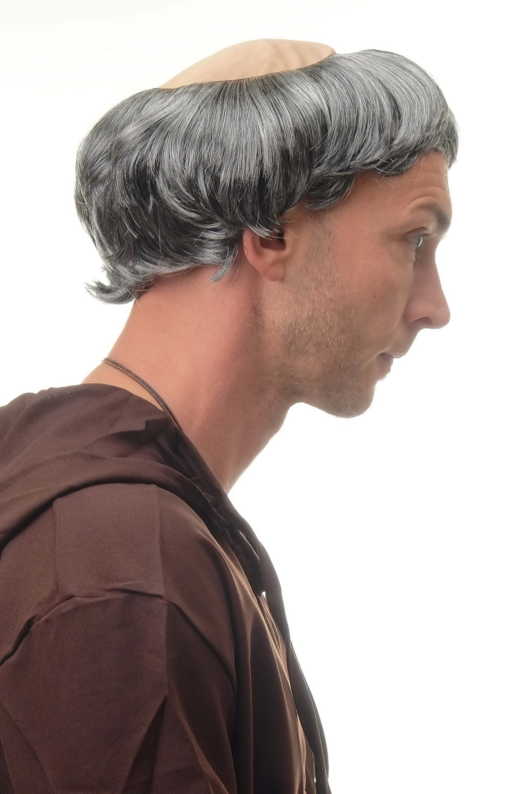 wig-me-up-per-cke-alter-m-nch-abt-tonsur-grau-mittelalter-party-per-cke-herren image 4