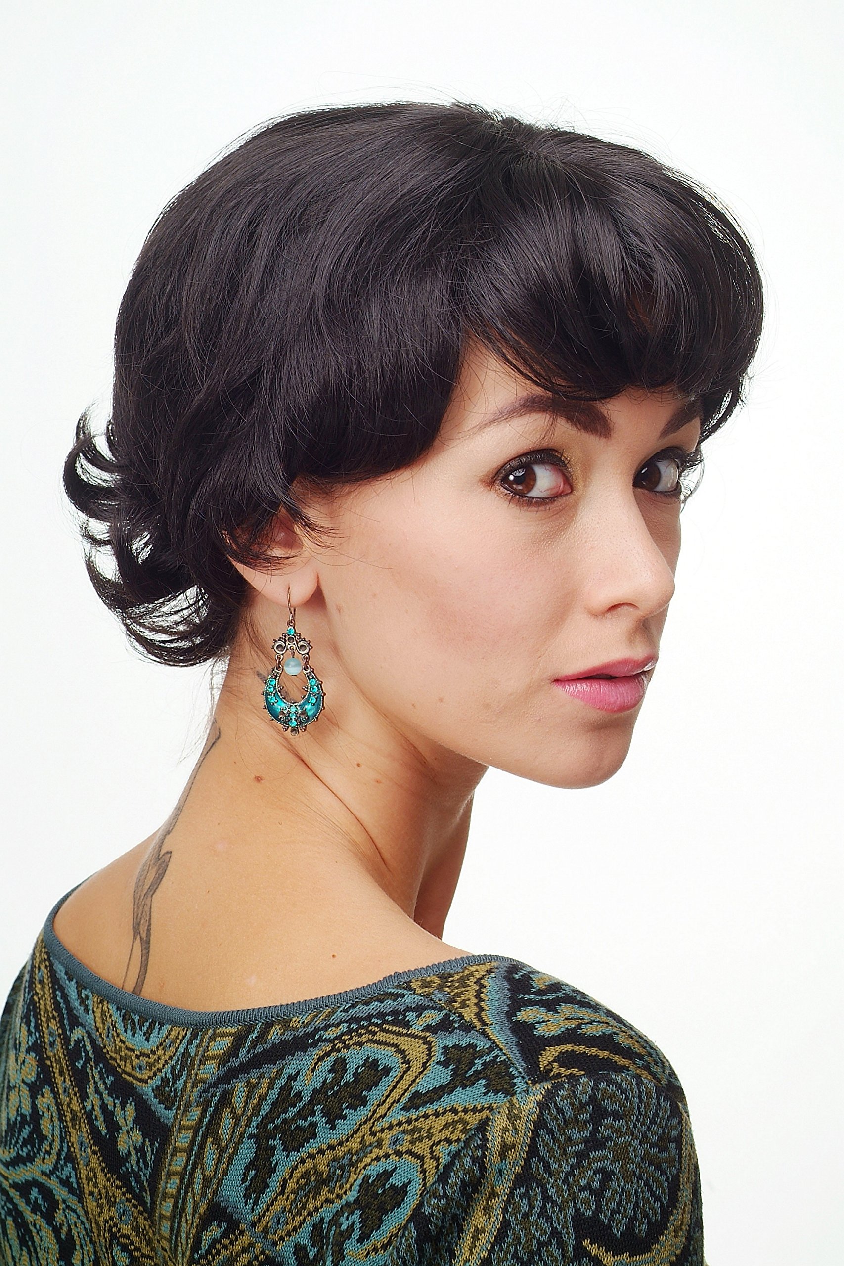 wig-me-up-damenper-cke-rk101-2-kurzhaar-wellig-schwarz-schwarzbraun-mit-pony image 3
