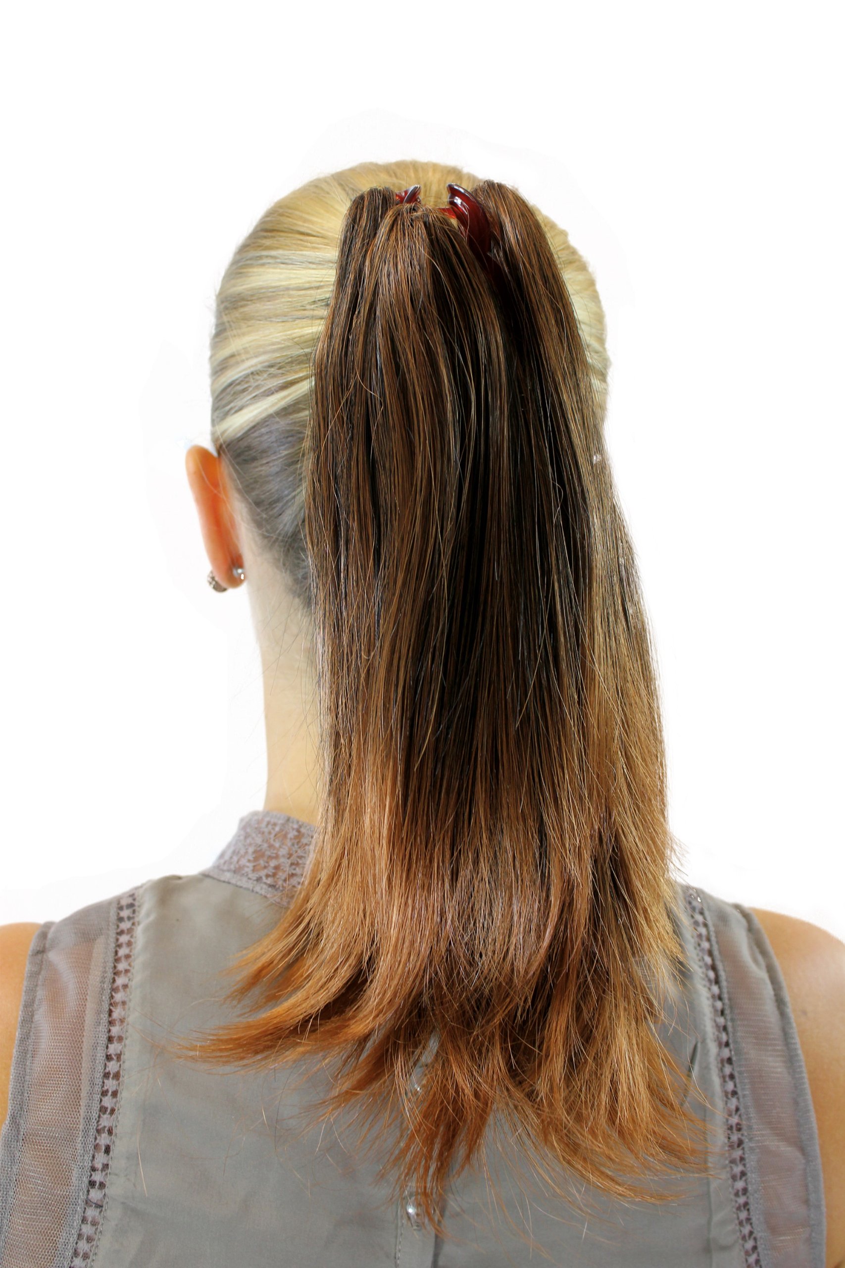 wig-me-up-jl-0043-haarteil-zopf-glatt-30-cm-braun-mix-2t30-mit-butterfly-klammer image 2