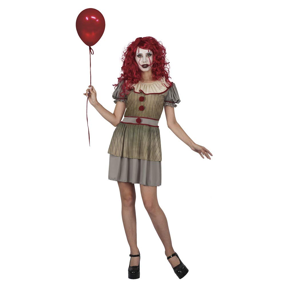 ptit-clown-grippe-sou-clown-damenkost-m-kleid-l-rot-grau image 1
