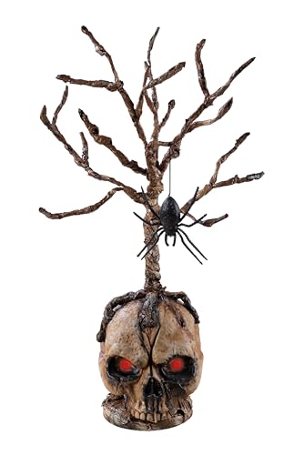 p-tit-clown-sch-del-deko-beleuchtet-55-cm-mit-zweigen-und-spinne image 3
