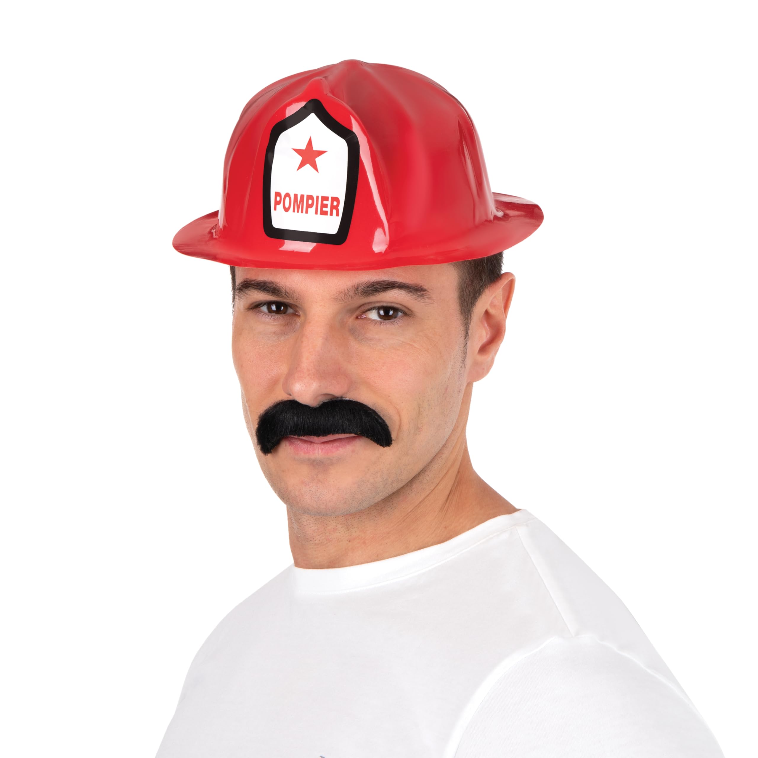 ptit-clown-feuerwehrhelm-erwachsene-rot-kunststoff image 2