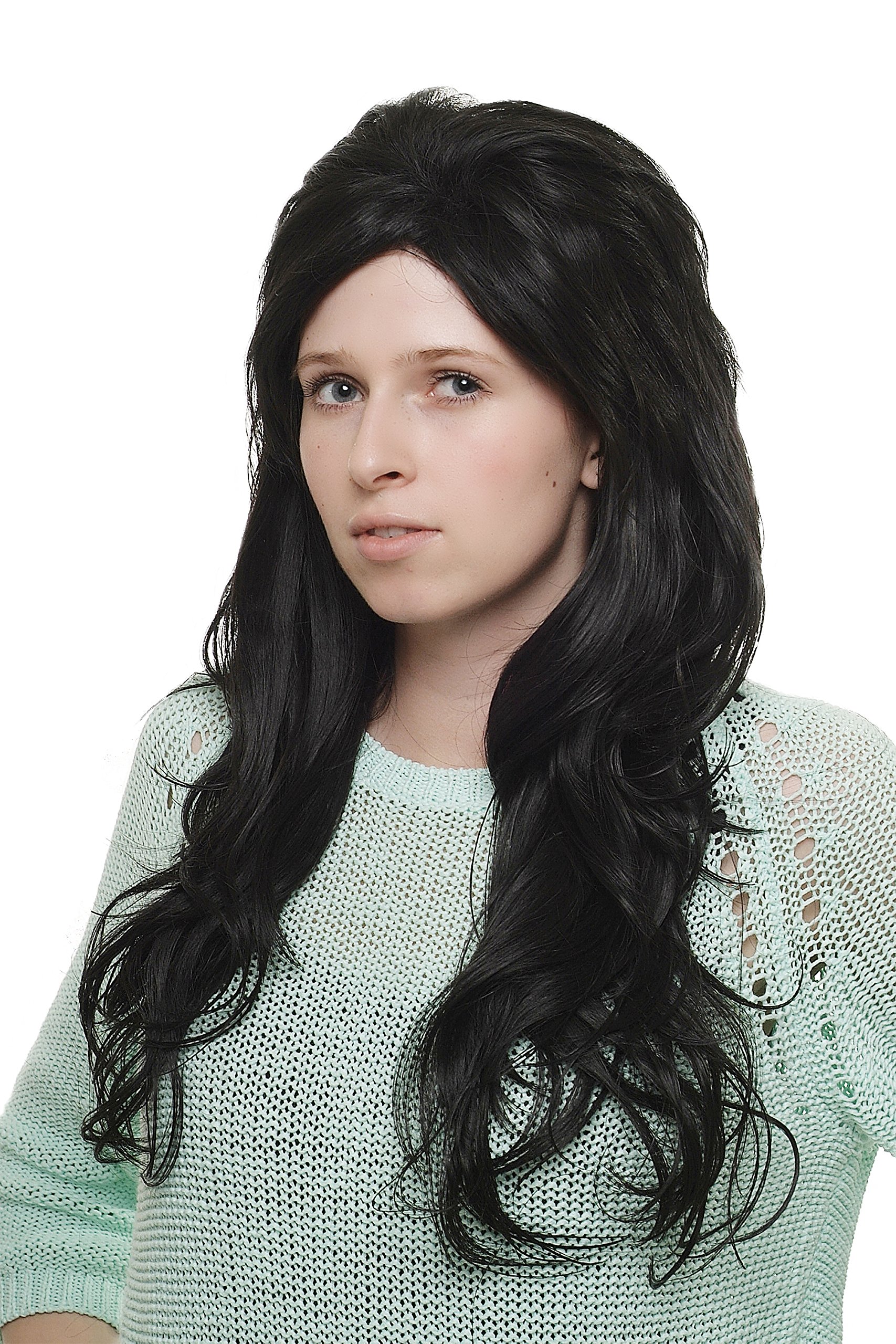 wig-me-up-sa015-2-damenper-cke-lang-schwarz-wellig-mit-mittelscheitel image 1