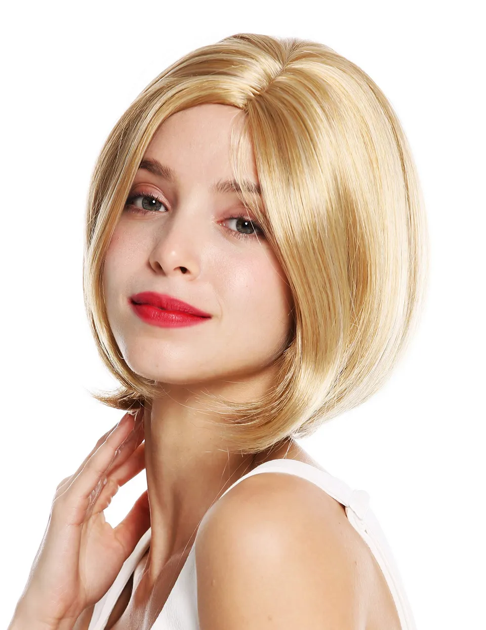 wig-me-up-gfw984-bs24b-damenper-cke-bob-blond-glatt-30-cm-mittelscheitel image 1