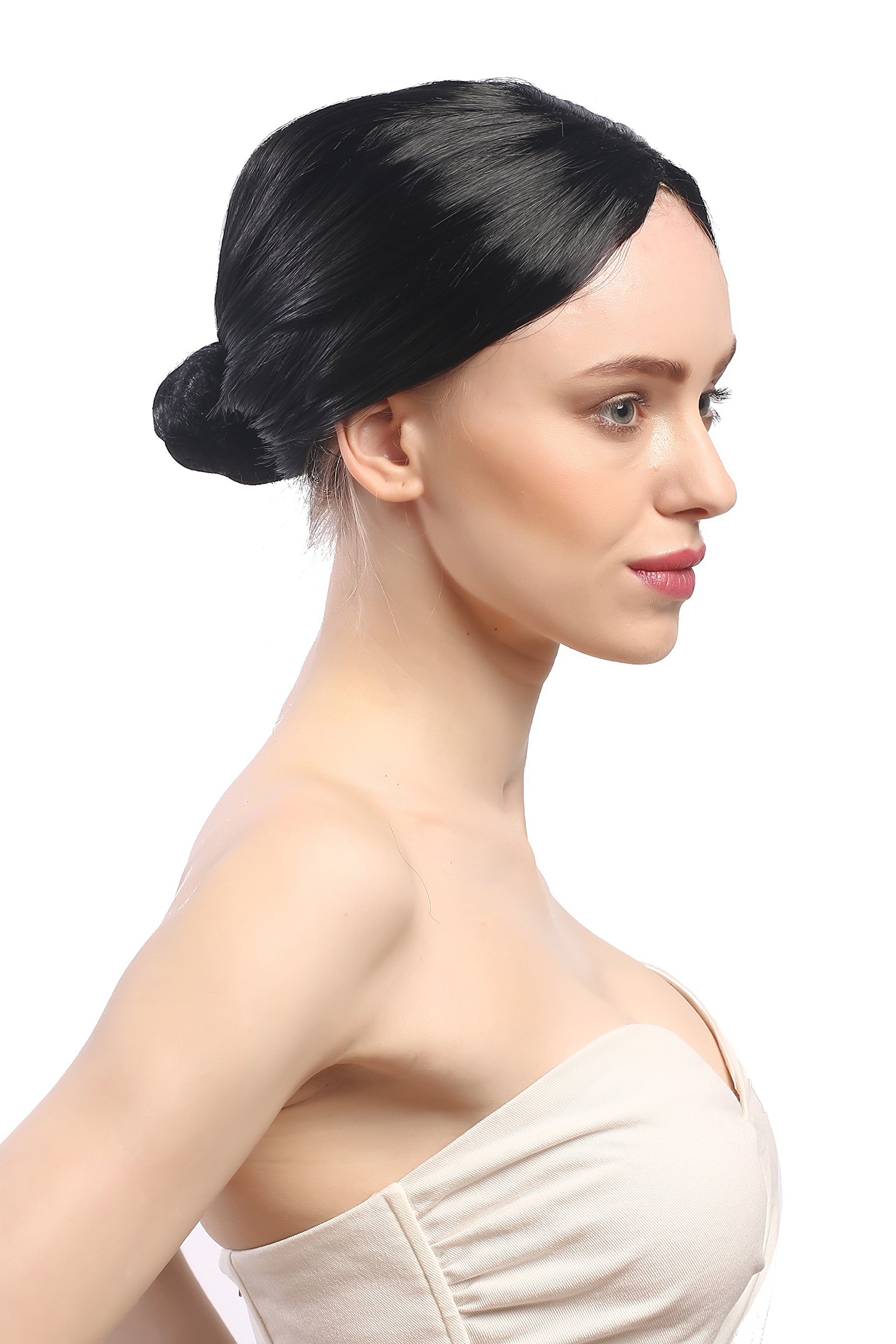 wig-me-up-68127-p103-ballerina-dutt-per-cke-schwarz-streng-mit-haarknoten image 1