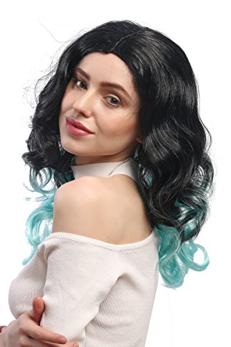 wig-me-up-dec185-za103-98a-ombre-per-cke-schwarz-t-rkis-blau-wellig-50-cm image 7