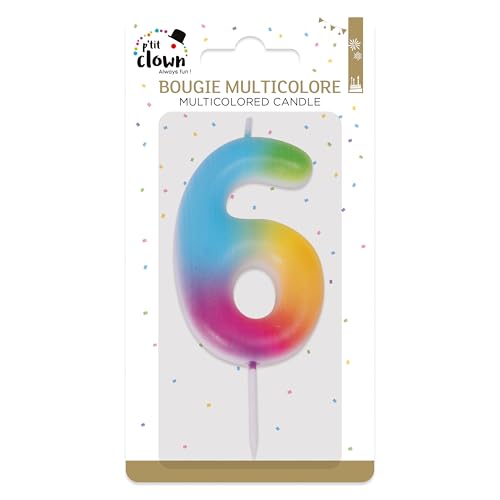 ptit-clown-23946-zahlenkerze-zahl-6-mehrfarbig image 8
