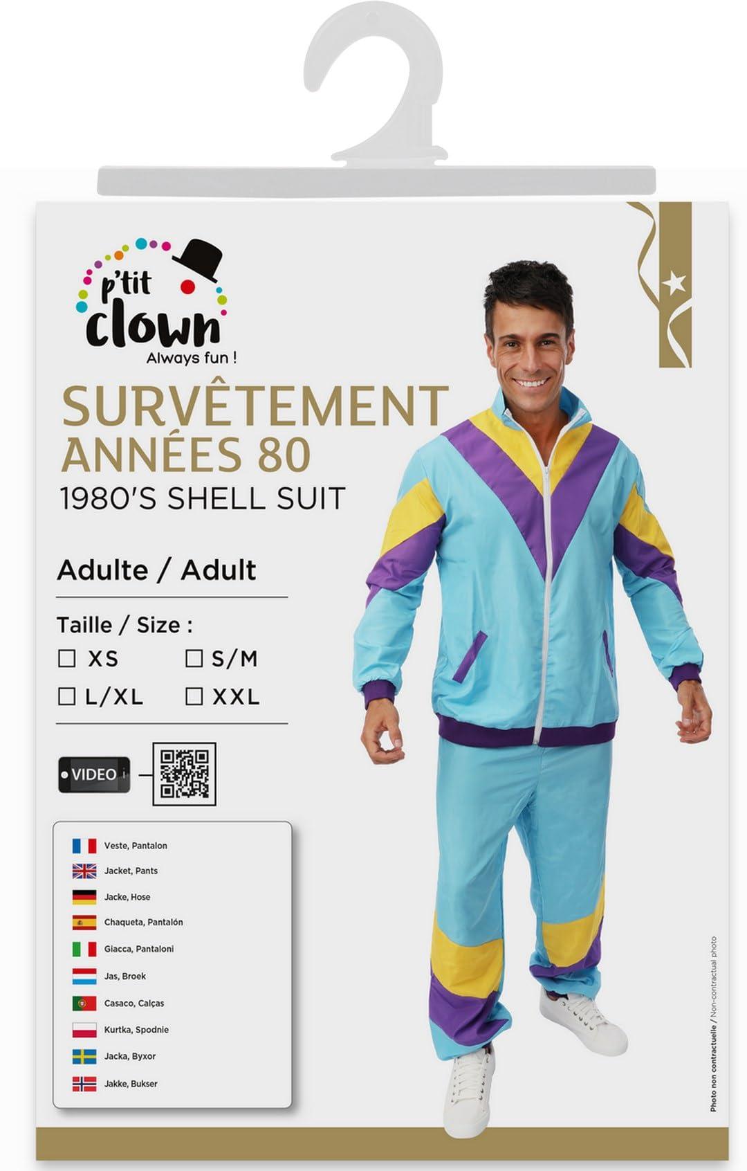 ptit-clown-80er-trainingsanzug-kost-m-herren-l-xl-multicolor image 5