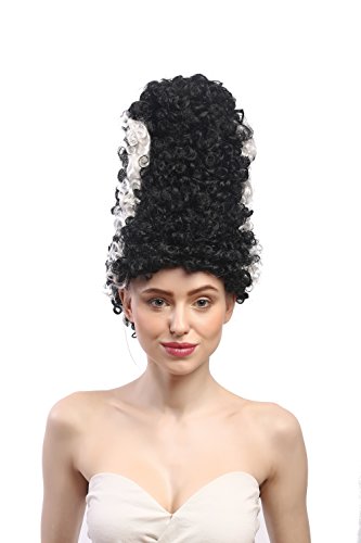 wig-me-up-90903-za103-za62-bride-of-frankenstein-beehive-per-cke-schwarz-wei image 8